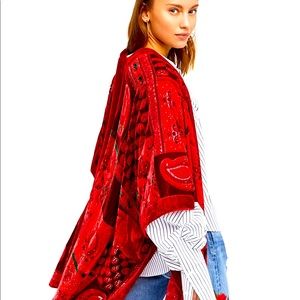 Free people Red Velvet paisley Kimono